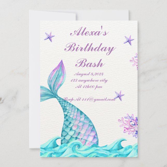 MERMAID BIRTHDAY INVITATION (Front)