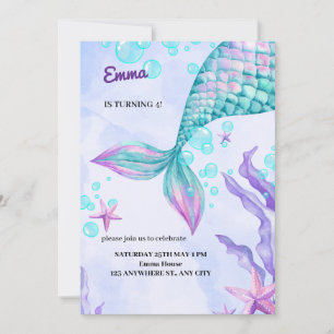 mermaid birthday invitation