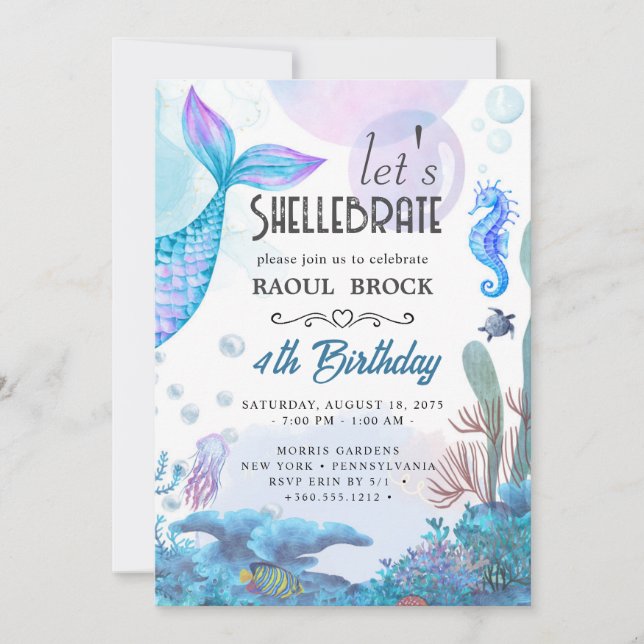 mermaid birthday invitation (Front)