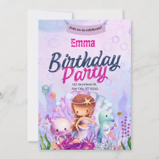 mermaid birthday invitation