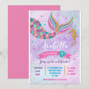 Mermaid Birthday Invitation