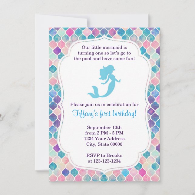 Mermaid Birthday Invitation (Front)