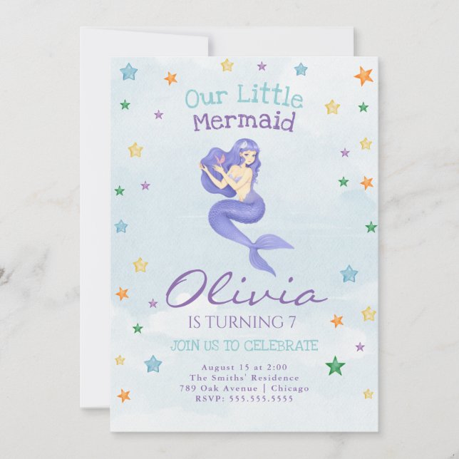 Mermaid Birthday Invitation (Front)