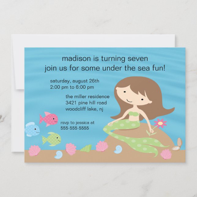 Mermaid Birthday Invitation (Front)