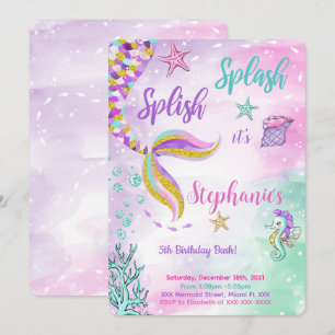 Mermaid Birthday Invitation