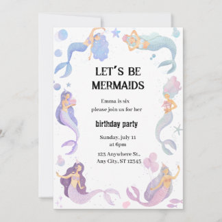 mermaid birthday invitation