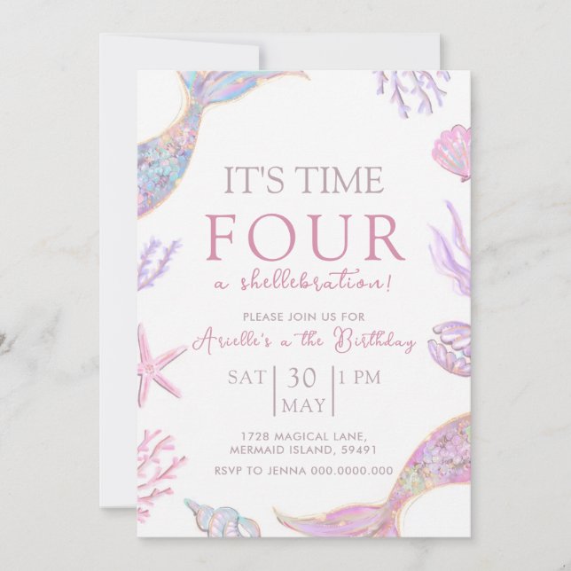 Mermaid Birthday Invitation (Front)