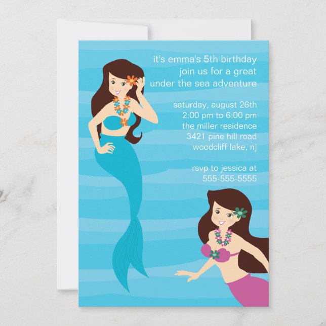 Mermaid Birthday Invitation (Front)