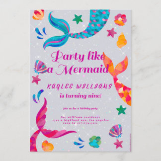 mermaid birthday invitation