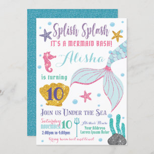 Mermaid Birthday Invitation