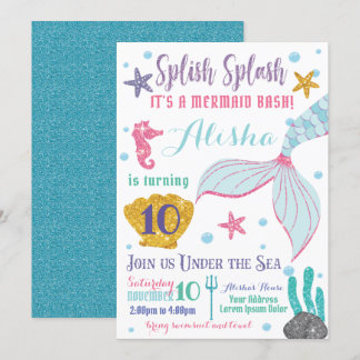 Mermaid Birthday Invitation
