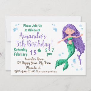 mermaid birthday invitation