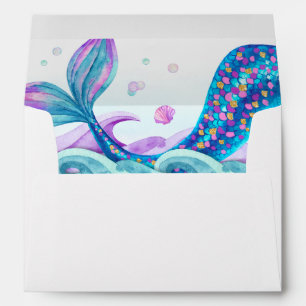 Mermaid Birthday Invitation Envelope