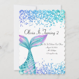 Mermaid birthday invitation for girls