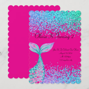 Mermaid birthday invitation for girls