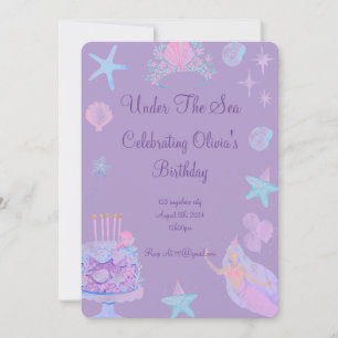 Mermaid Birthday Invitation For Girls Birthday 