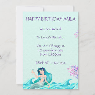 MERMAID BIRTHDAY INVITATION,INVITATIONS,DIGITAL INVITATION