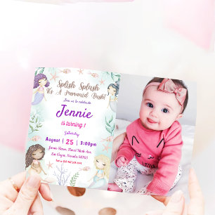 Mermaid Birthday Invitation Under The Sea