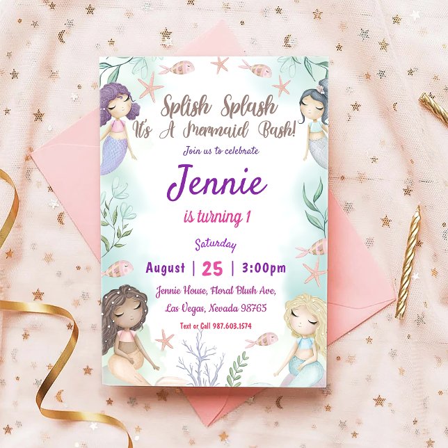 Mermaid Birthday Invitation Under The Sea (Creator Uploaded)