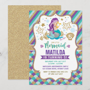 Mermaid Birthday Invitation Under the Sea Party