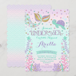 Mermaid Birthday Invitation Under The Sea Party