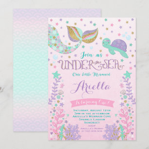 Mermaid Birthday Invitation Under The Sea Party