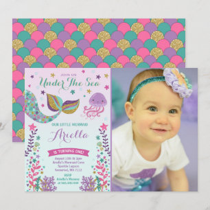 Mermaid Birthday Invitation Under The Sea Party
