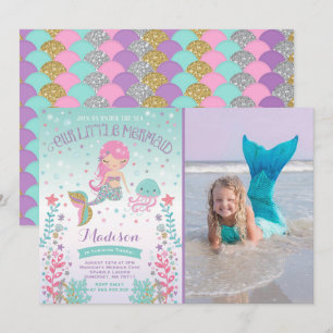 Mermaid Birthday Invitation Under The Sea Party