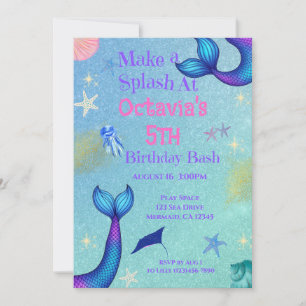 Mermaid Birthday Invitation   Under the Sea Party