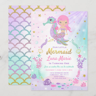 Mermaid Birthday Invitation Under The Sea Party