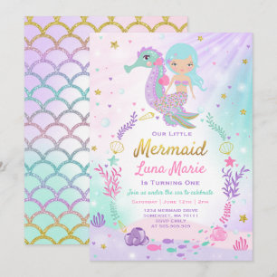 Mermaid Birthday Invitation Under The Sea Party