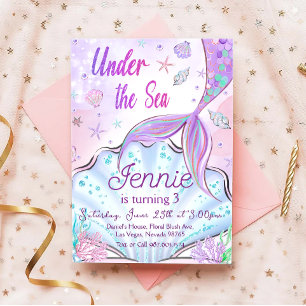 Mermaid Birthday Invitation Under The Sea Party