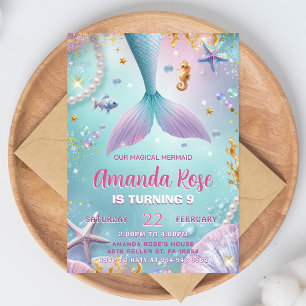 Mermaid Birthday Invitation Under the Sea Party