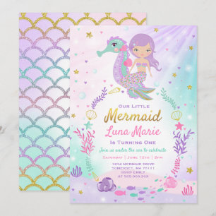 Mermaid Birthday Invitation Under The Sea Party