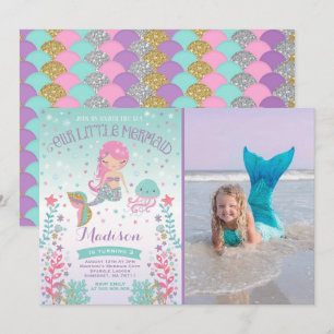 Mermaid Birthday Invitation Under The Sea Party