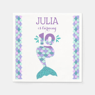 Mermaid Birthday Invitation Under The Sea Party Napkin