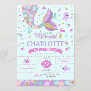 Mermaid Birthday Invitations Mermaid Party