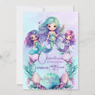 Mermaid Birthday Little Mermaid Invitation