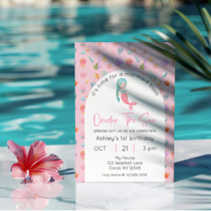 Mermaid Birthday Oneder The Sea Photo Invitation