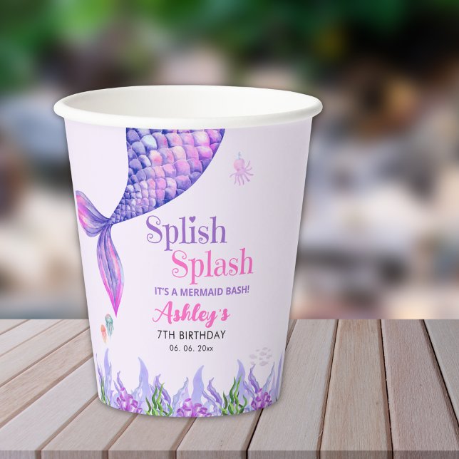 Mermaid Birthday Party Cups for Girls (Creator Uploaded)