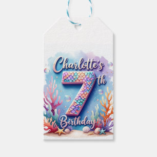 Mermaid Birthday Party Custom Name Age Charlotte Gift Tags