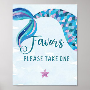 Mermaid Birthday Party Favours Sign