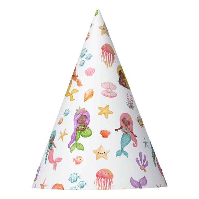 Mermaid Birthday Party Hat (Front)