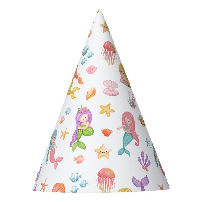 Mermaid Birthday Party Hat (Front)
