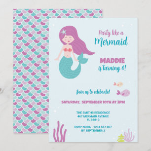 Mermaid Birthday Party Invitation