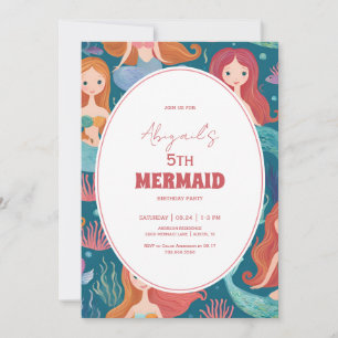 Mermaid Birthday Party  Invitation