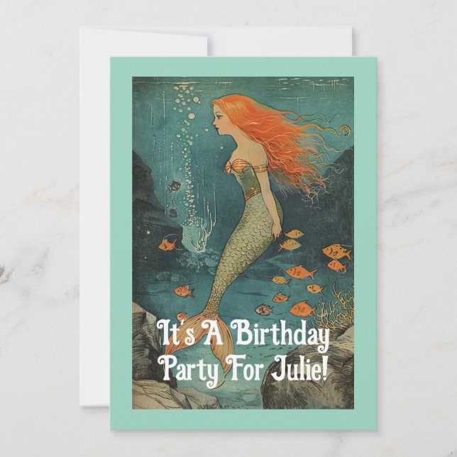 Mermaid Birthday Party Invitation (Front)