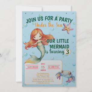 Mermaid Birthday Party Invitation