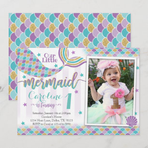 Mermaid Birthday Party Invitation Invite
