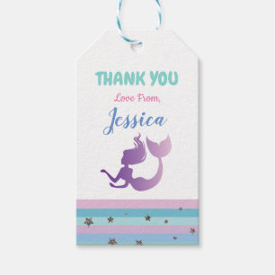 Mermaid Birthday Party Invite Thank You Tags